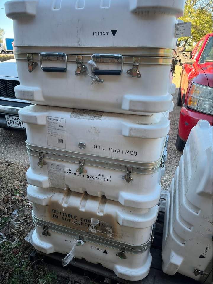 STACKABLE MILITARY-GRADE WEATHERPROOF STORAGE CONTAINERS