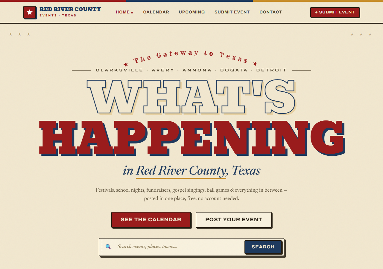 Red River County Events preview