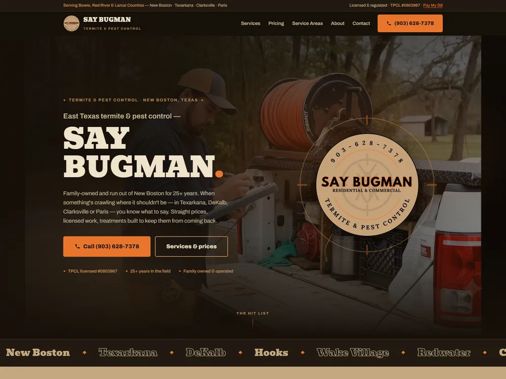 Say Bugman Pest Control preview